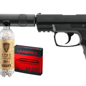 Pack Airsoft Combat Zone Cop SK CO2 <2,0J — 2700 BBs 6mm EF Bio 0.25g et 5 capsules CO2