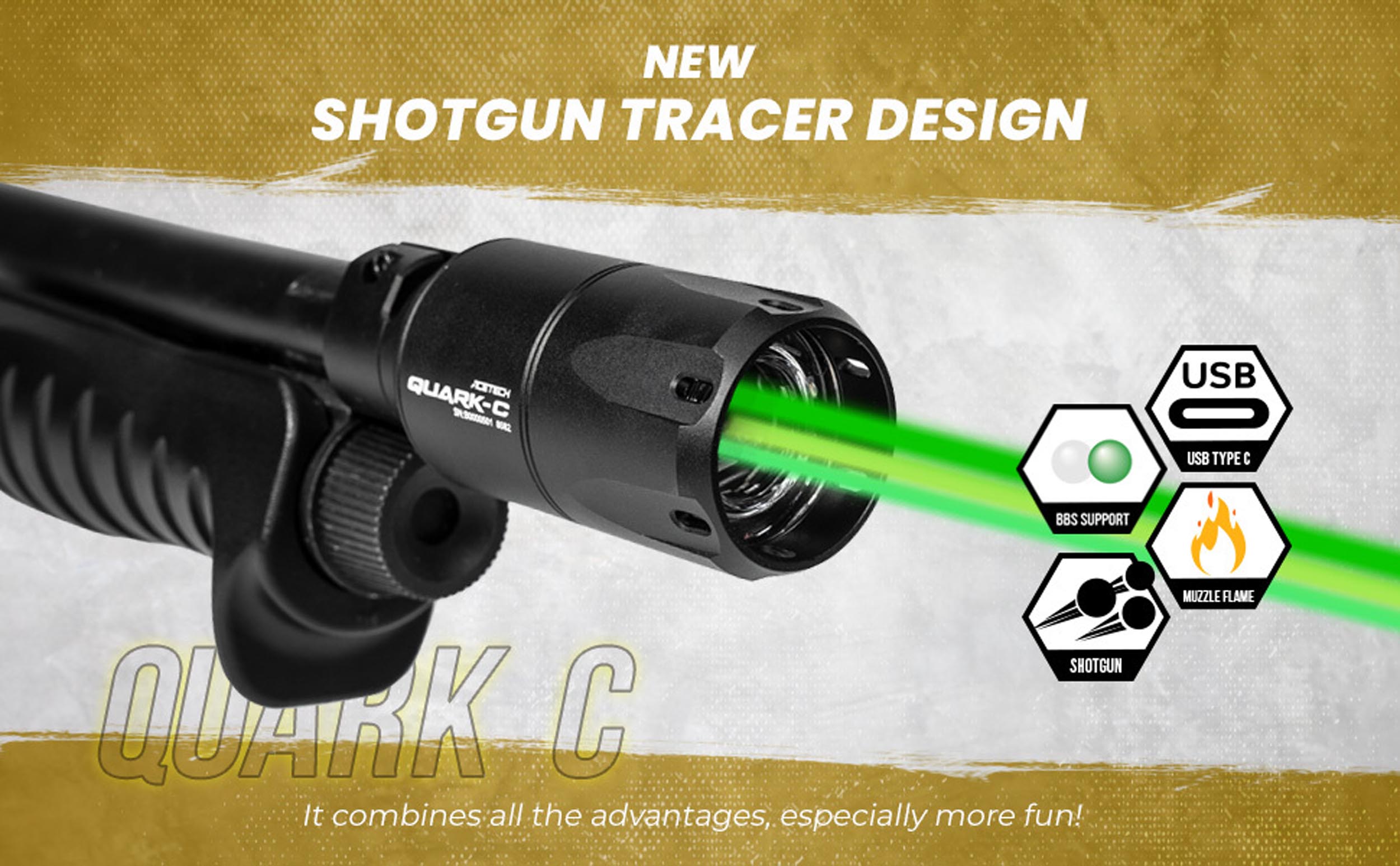 Silencieux tracer Quark C pour Fusil à pompe airsoft ACETECH - vue 5