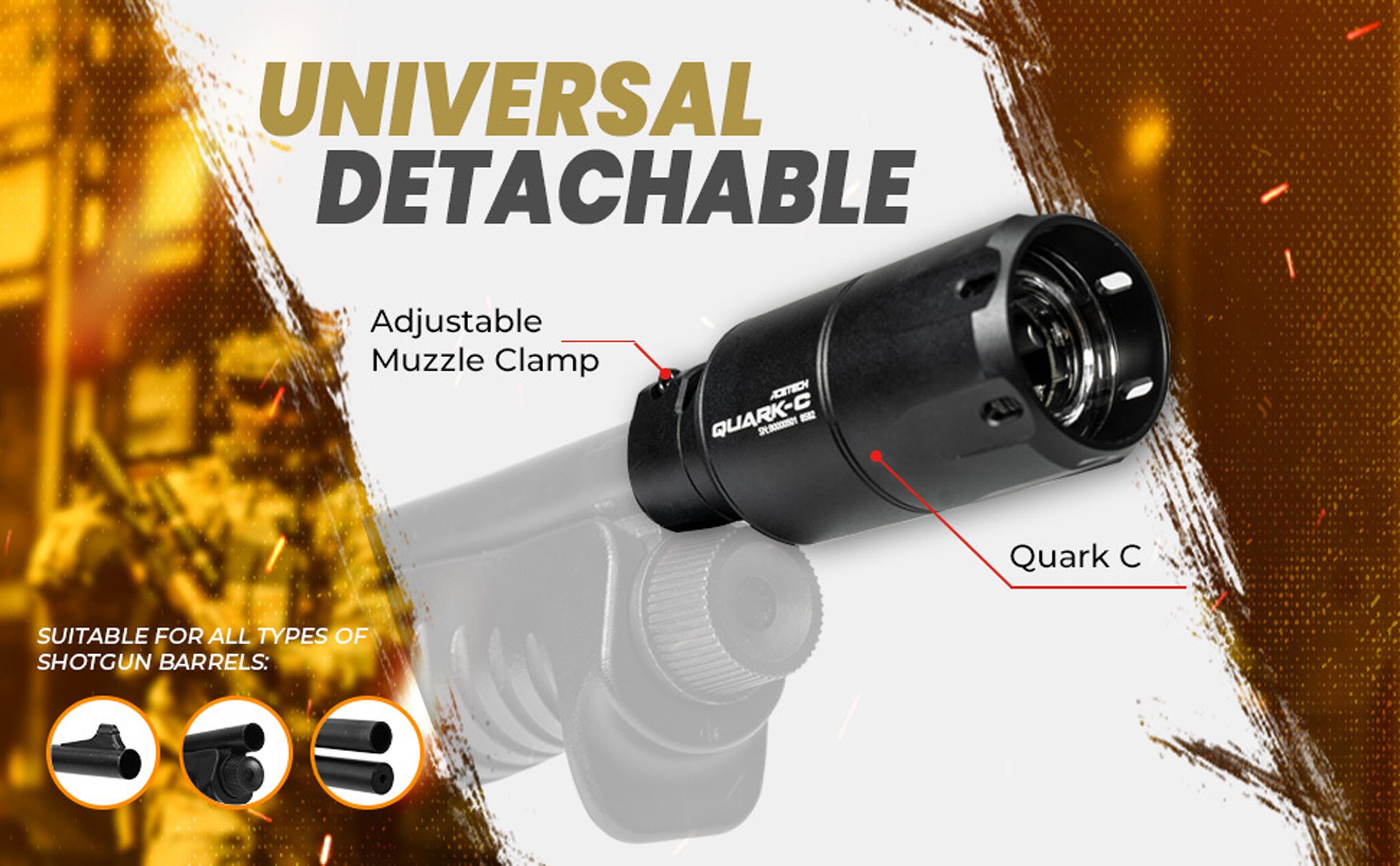 Silencieux tracer Quark C pour Fusil à pompe airsoft ACETECH - vue 6