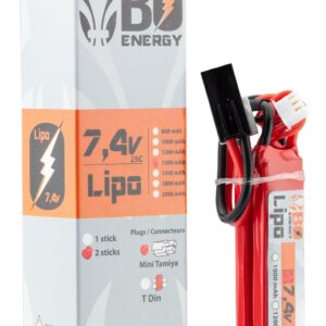 2 sticks batterie Lipo 2S 7.4V 1300mAh 25C