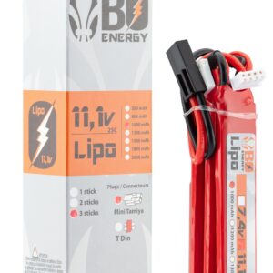 3 sticks batterie Lipo 3S 11.1V 1000mAh 25C