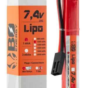 1 stick batterie Lipo 2S 7.4V 1000mAh 25C - vue 1