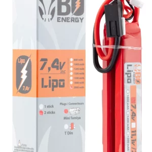 2 sticks batterie Lipo 2S 7.4V 2000mAh 25C - vue 1