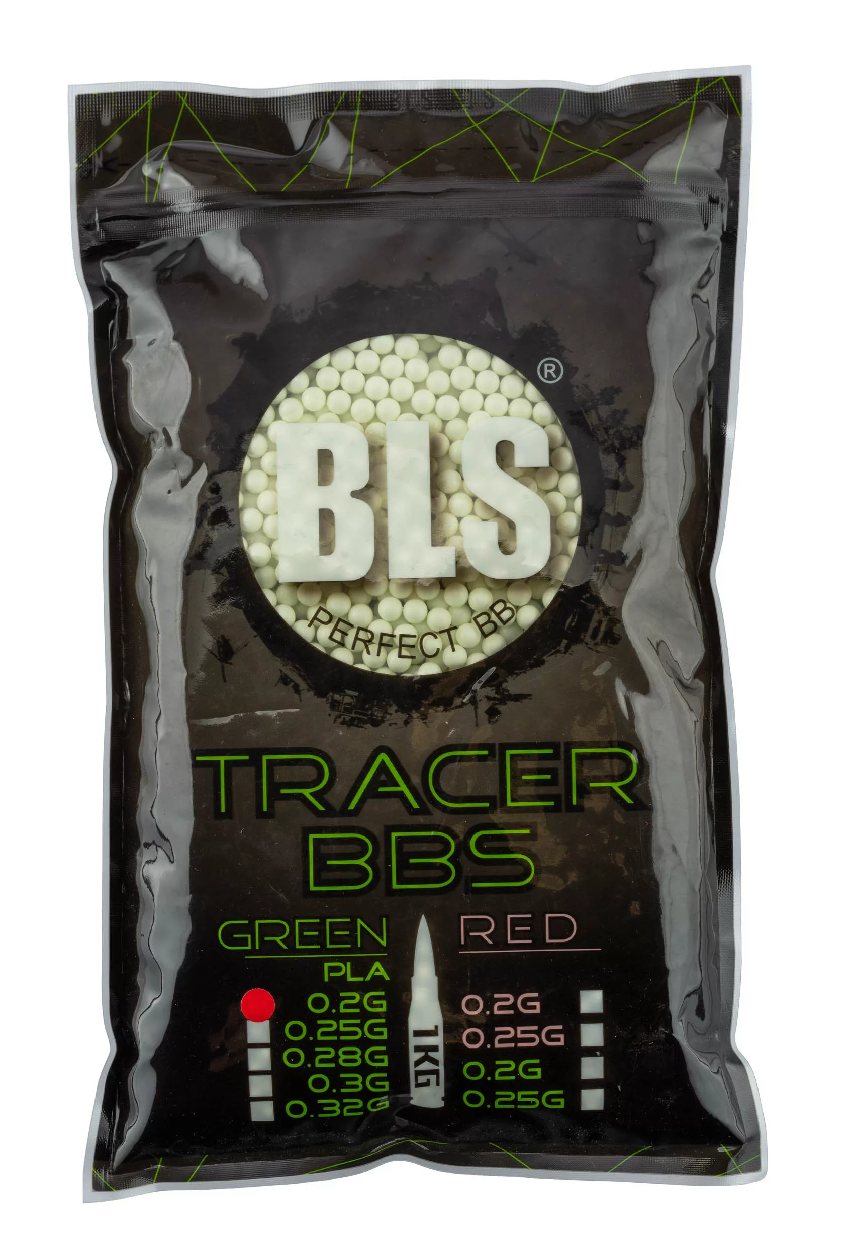 Billes traçantes vertes biodégradables 0.20G BLS - vue 1
