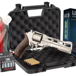 Pack Airsoft revolver CO2 CHIAPPA RHINO 60DS + Co2 + billes + cible + mallette - vue 1