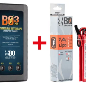 Pack batterie LiPo BO 7.4V Mini Tamiya ou T-Dean airsoft - vue 1
