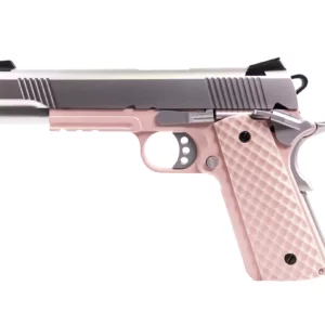 Réplique airsoft GBB 1911 MEU Railed  Raven full metal gaz Rose / Silver 1,0J - vue 1